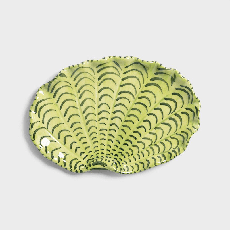 Shellegance Plate, 16 x 11cm, green