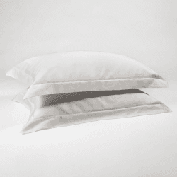 Image showing the The Edged 300 Thread Count Oxford Border Pair of Pillowcases, Standard, Dove Grey product.
