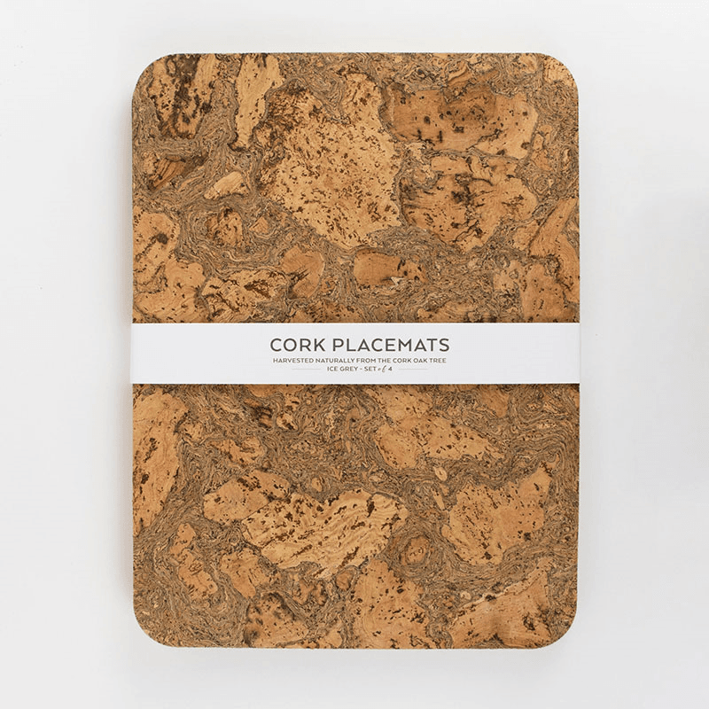 Cork Set of 4 Placemats, W30 x L40cm, Natural