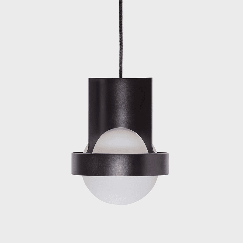 Large Loop Single Pendant with Sphere IV, Dark Grey