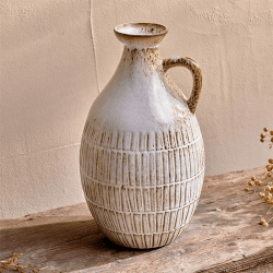 Image showing the Anjuna Reactive Glaze Decorative Jug, H29cm, White product.