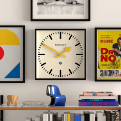 Image showing the Number Five Wall Clock  with Yellow Hands, 33.5cm, Black product.