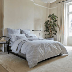 Image showing the Lerwick Stripe Duvet Set, Double, Silver product.