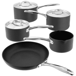 Image showing the Hard Anodised Non-Stick Saucepan Set, 5 Piece product.