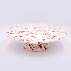 Image showing the Splatter Cake Stand, D25.5cm, Cranberry product.