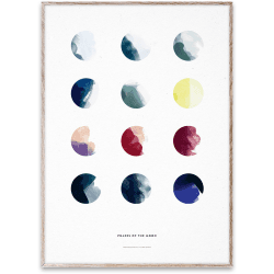 Image showing the Moon Phases Framed Print, 30 x 40cm, Multi product.