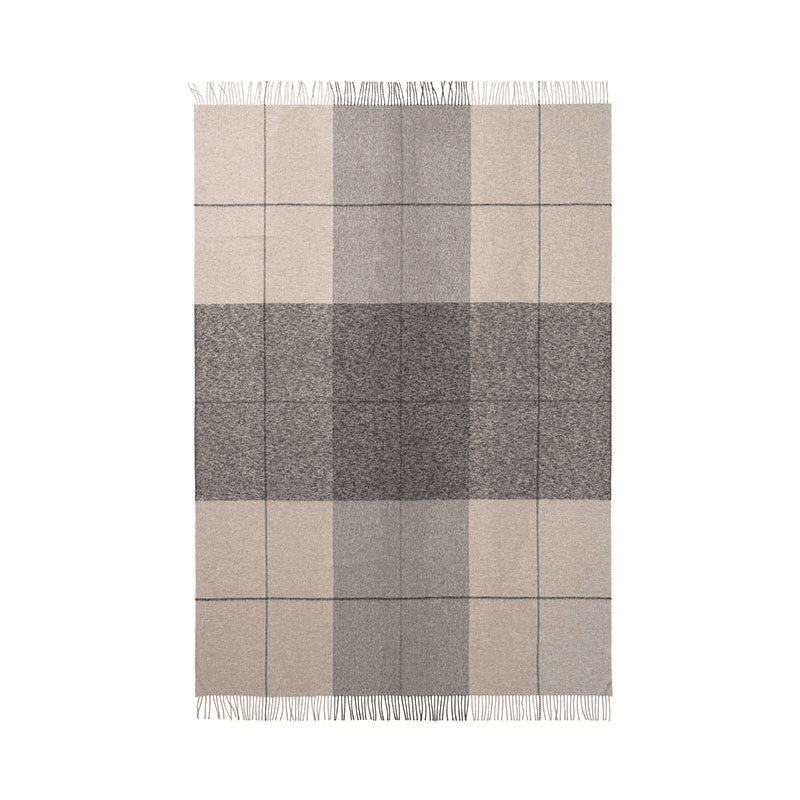 Blocks Throw, H190cm x W130cm, Camel/Grey