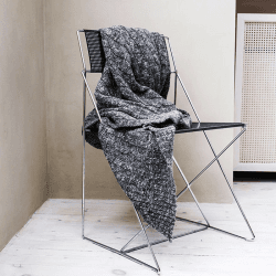 Image showing the Cable Throw, H180cm x W130cm, Grey/Black product.