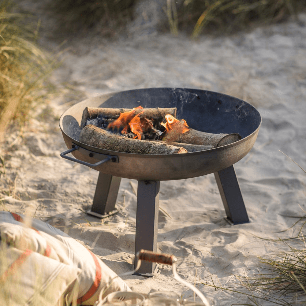 Foscot Small fire pit, H34.5 x W55 x D55cm, Black