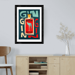 Image showing the Fox and Velvet Gin Gin Gin Art Print, H61.5 x W44cm, Multi product.