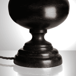 Image showing the Venus Table lamp in wood - base only, H36 x W18cm, Silvery Black Finish product.