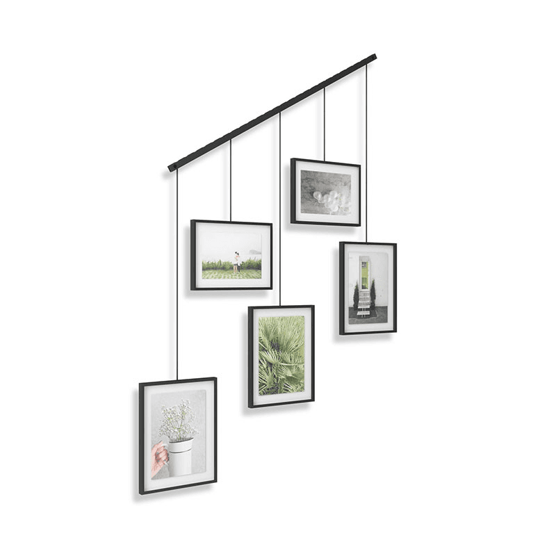 Exhibit Set of 5 Hanging Photo Frames, Black