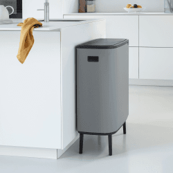 Image showing the Bo Hi touch bin, 60 litre, Mineral Concrete Grey product.
