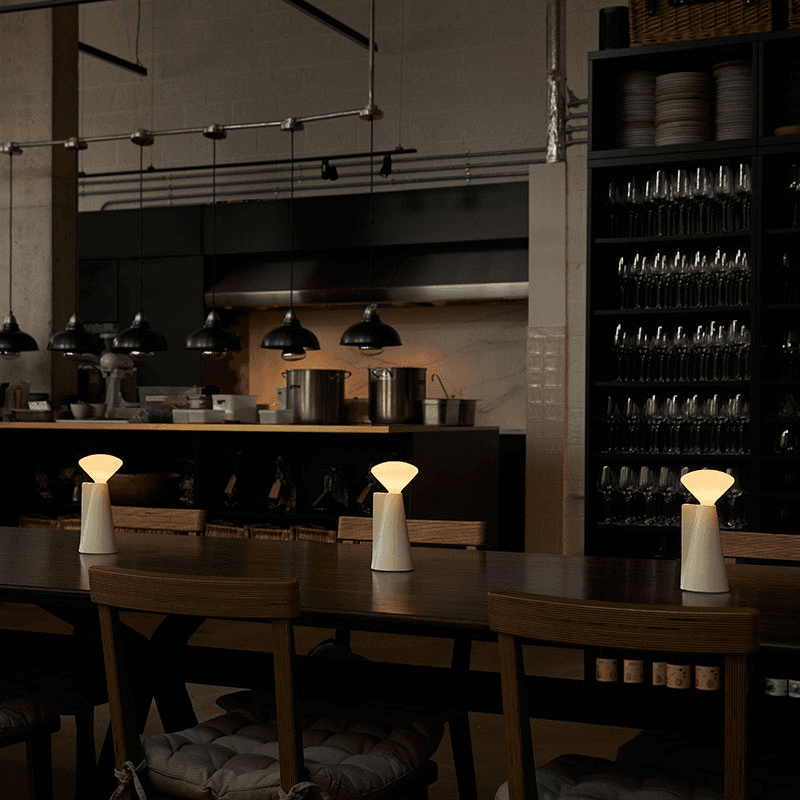Mantle Portable Lamp with R80 LED Bulb, Stone White