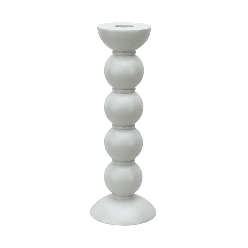 Bobbin Candlestick, H24cm, White