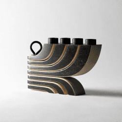 Image showing the Nordic Light Fold-able candle holder, 20.5 x 13 x 5cm, Black product.