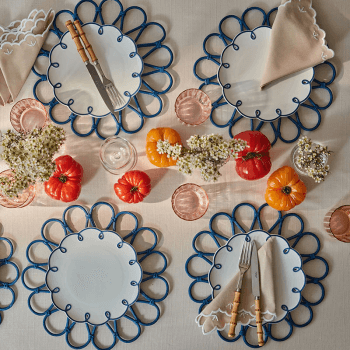 Image showing the Gaia Set of 4 Placemats, D33cm, Navy product.