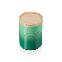 Image showing the Stoneware Medium Storage Jar, Bamboo Green product.