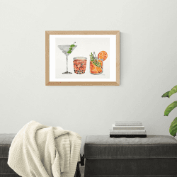 Image showing the Cat Coquillette Classic Cocktails Art Print, H61.5 x W44cm, Multi product.