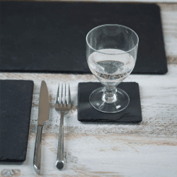Image showing the Set of 4 square coasters, 11cm, Slate product.