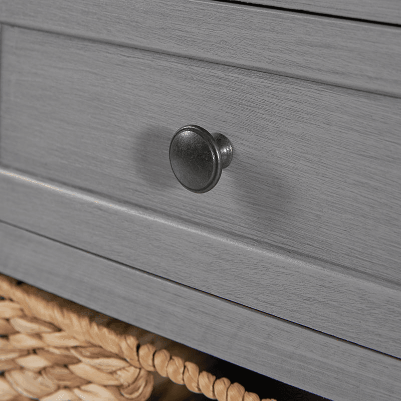 Devonshire 2 Drawer Basket Unit, Grey