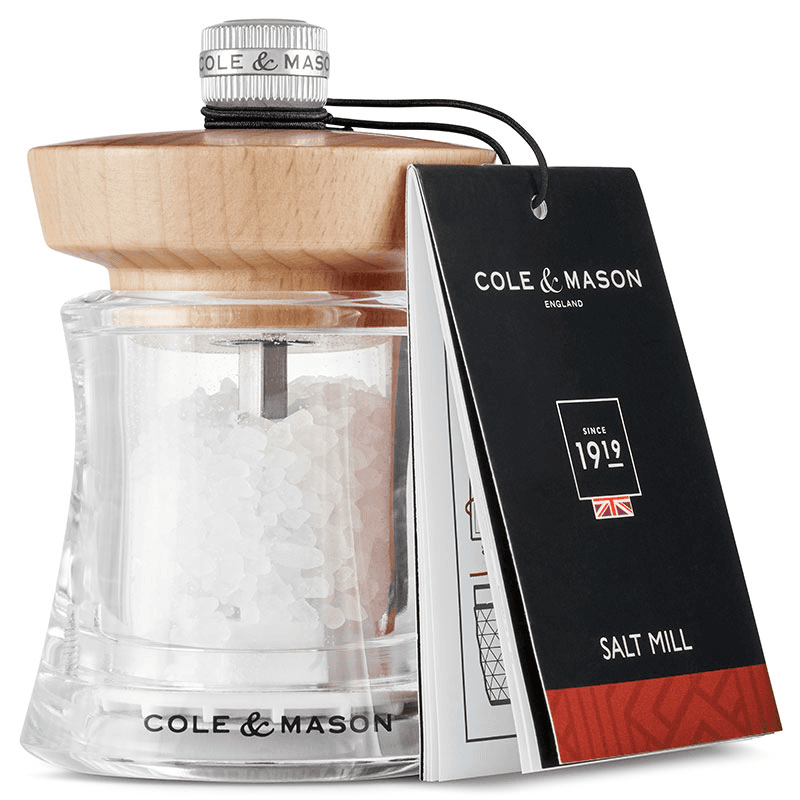 Holborn Acrylic Salt Mill, 95mm, Natural Beech