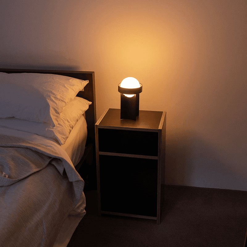 Small Loop Table Lamp with Sphere III, Dark Grey