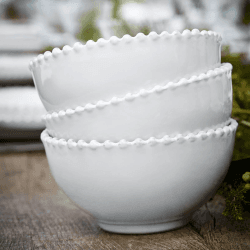 Image showing the Pearl Set of 6 cereal bowls, 16cm, white product.