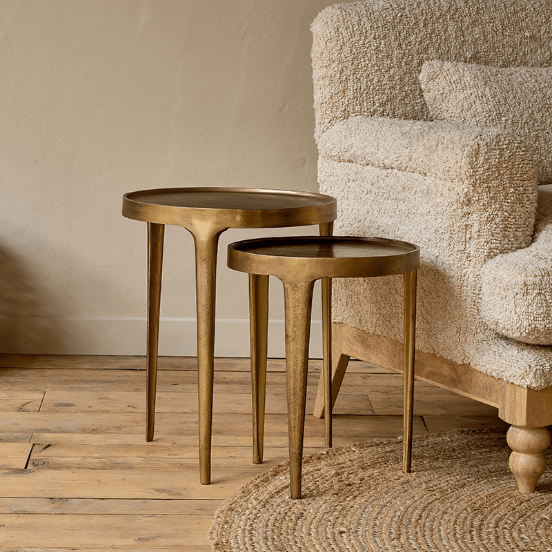 Rohia Cast Metal Table, Brass