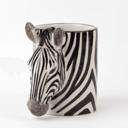 Image showing the Zebra Pencil Pot, H11cm, Black/White product.