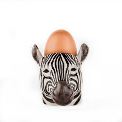 Image showing the Zebra Egg Cup, H8.5cm, Black & White product.