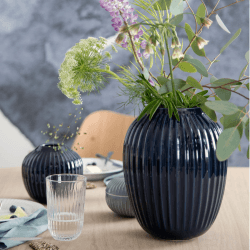 Image showing the Kahler Hammershøi Vase H25 x Dia 20cm,, Large, Indigo product.