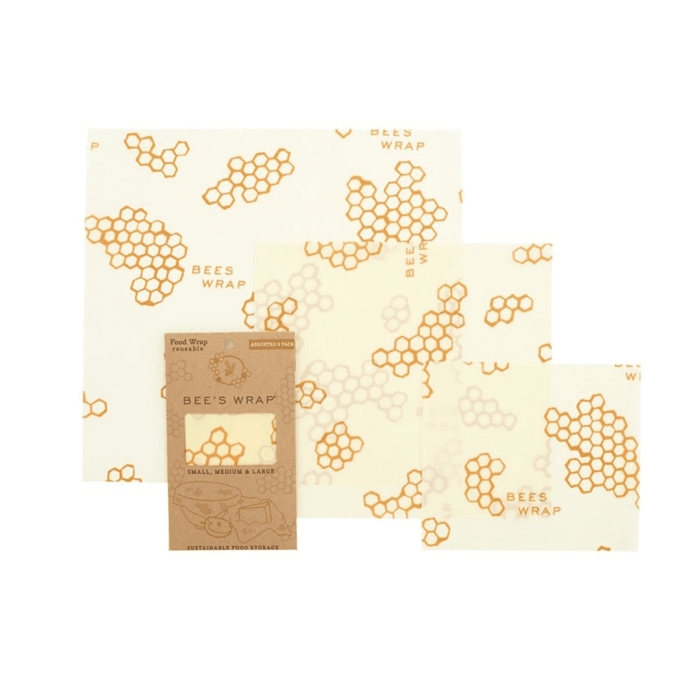 Bee's Wrap Print Pack of 3 food wraps, small/med/large