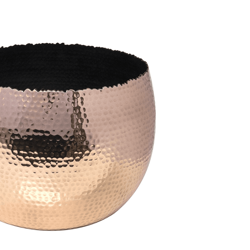 Hammered Bowl planter, H21 x W30 x D30cm, Copper