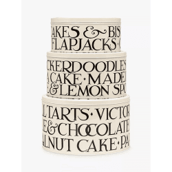 Image showing the Black Toast Set 3 Round Cake Tins, 25cm x 14cm, Cream / Black product.