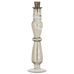 Image showing the Tharad Recycled Glass Candle Holder, H28cm, Smoke product.