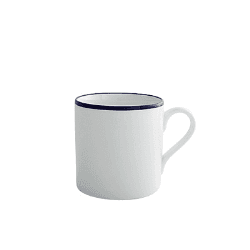 Image showing the Mug, Canteen, White/Blue Rim, Set of 6 product.