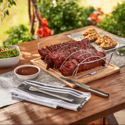 Image showing the Rib rack and roast holder, Silver product.