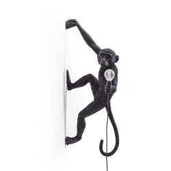 Image showing the Monkey Right hand hanging lamp, H21 x W37cm, Black product.