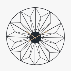 Image showing the Geo Clock, D77cm, Black and Gold product.