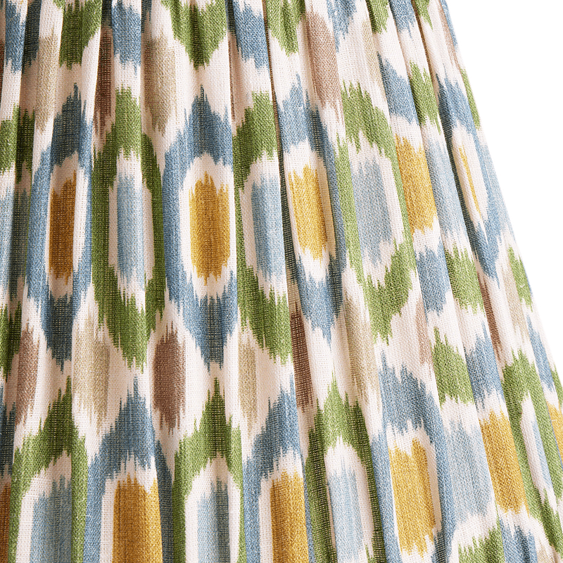 Empire Shade Small Ikat Spot Linen By GP & J Baker, 30cm, Blue/Green