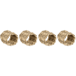 Image showing the Aarushu Set of 4 Napkin Rings, D5cm, Natural product.