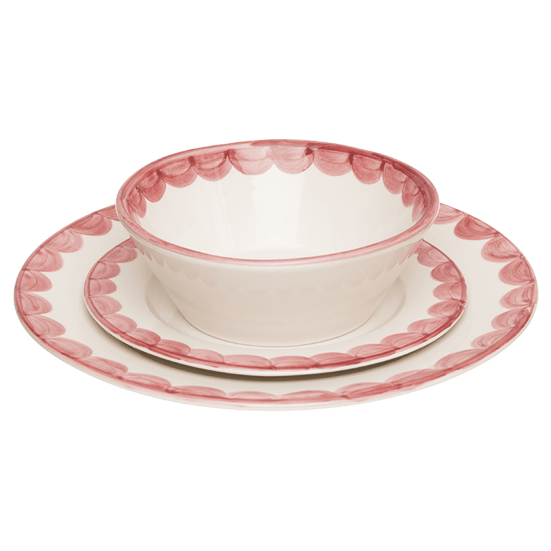 Scallop Dinner Plate Set of 2, D28cm, Pink
