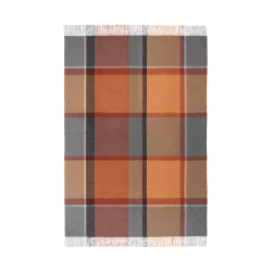 Image showing the Manhattan Plaid Throw, H200cm x W130cm, Terracotta/Red Magma product.