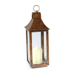 Image showing the Tonto Lantern, H50cm, Burnished copper/Clear product.
