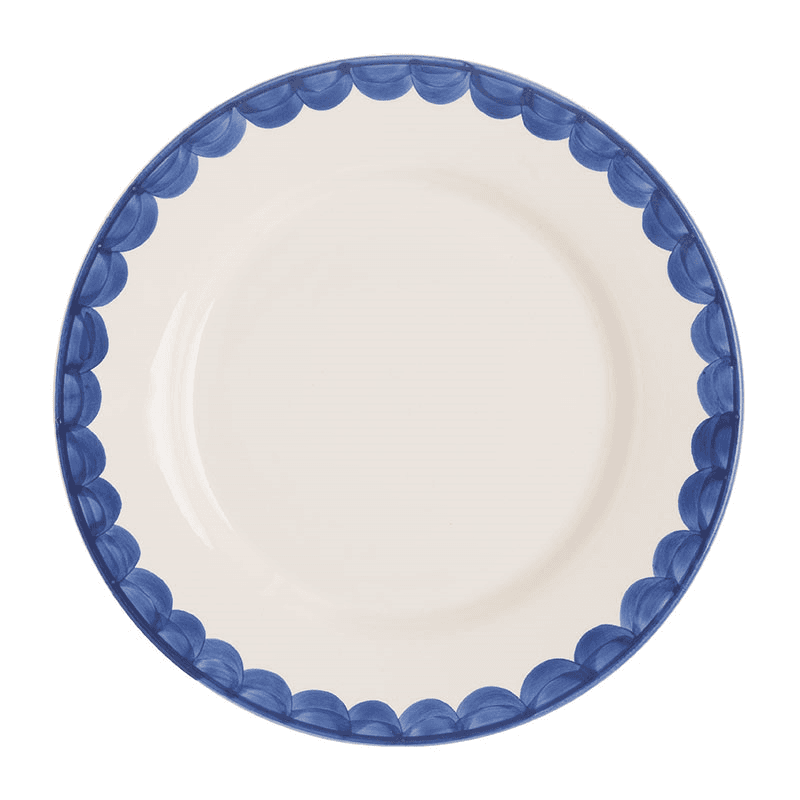 Scallop Set of 2 Dinner Plates, D28cm, Blue