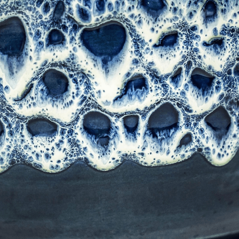 Reactive Glaze Bowl, D25cm, Blue