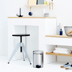 Image showing the newIcon Pedal bin, 3 litre, Matt Steel product.