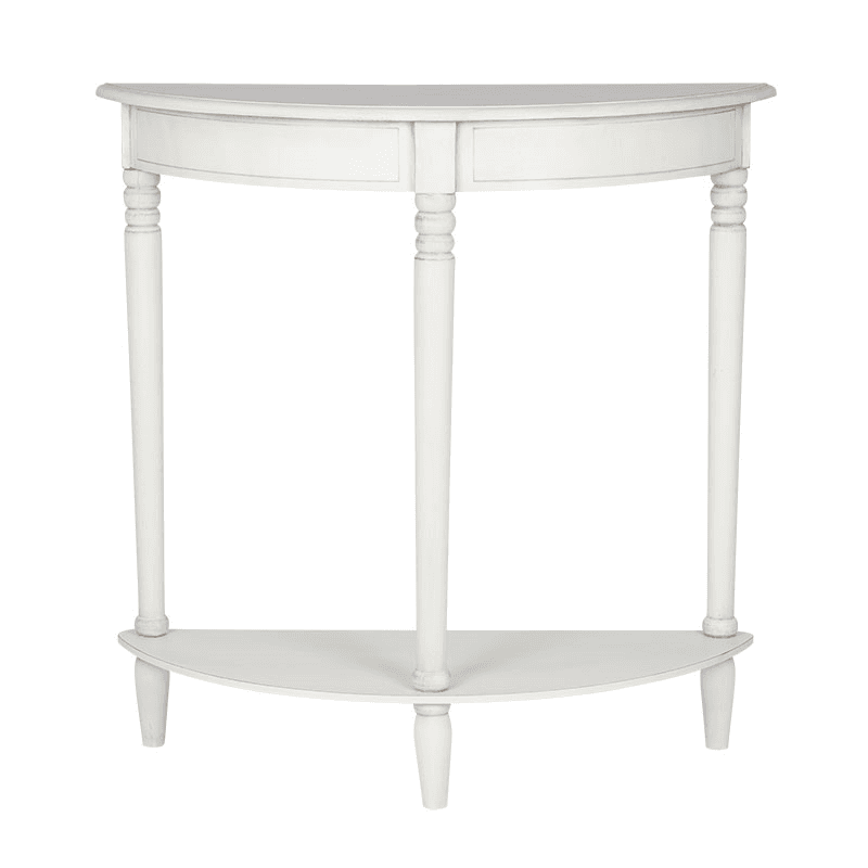 Heritage Half Moon Console Table, Elizabeth White
