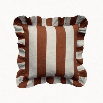 Image showing the Wide Stripe Cushion Cover, 45 x 45 cm, Cinnamon & Oyster product.